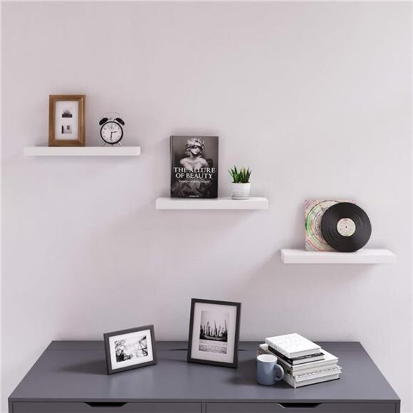 Floating Shelf, Wall Shelf 15.7 Inches, with Metal Bracket for Easy Installation - Picture 2 of 8